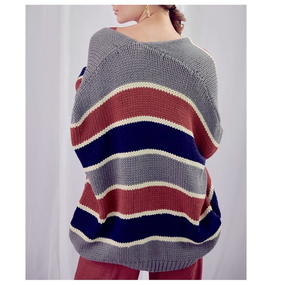 Fabulous Color Block Dolman Open Cozy Cardigan - Picture 3 of 4